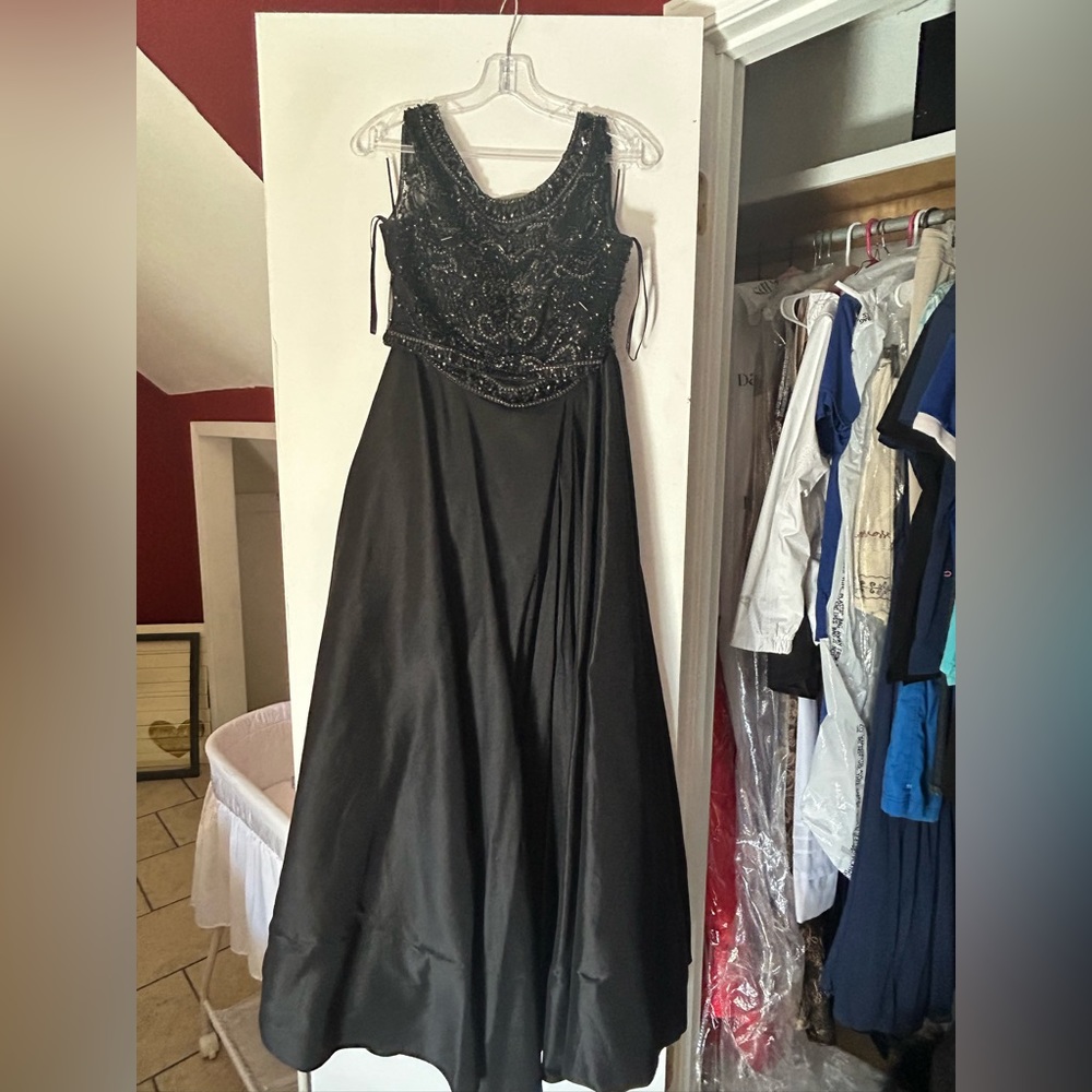 Black Size 6 Alyce two piece prom dress